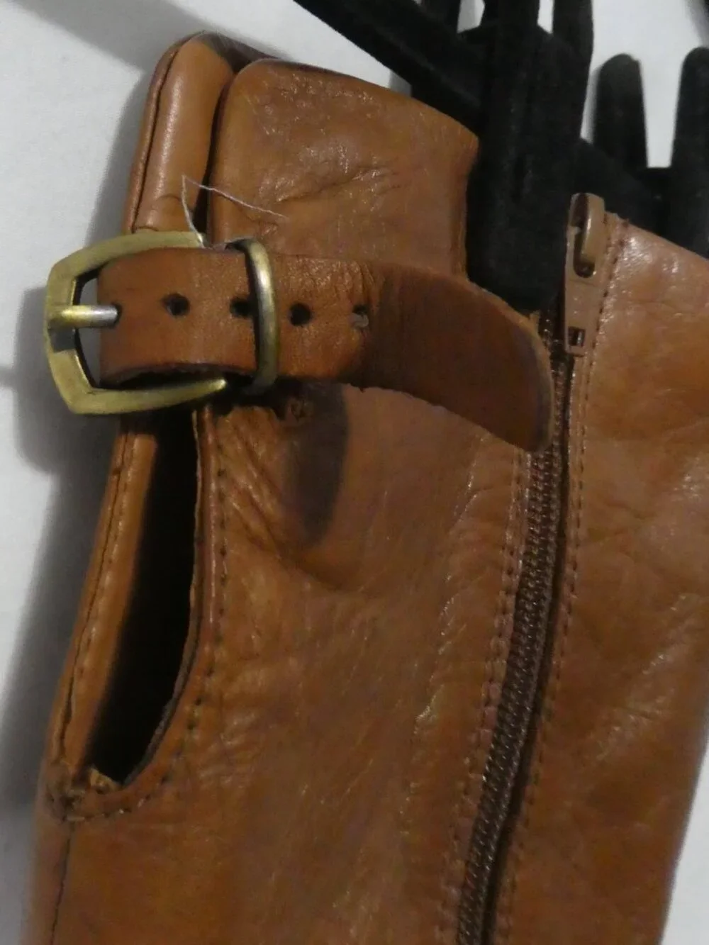 ALDO Brown Leather Knee High Riding Boots Back Buckles - Size 5 - Picture 7 of 16